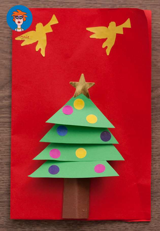 ironie Pech magneet Kerstkaart met kerstboom - knutselen - Juf Jannie leren met kinderen