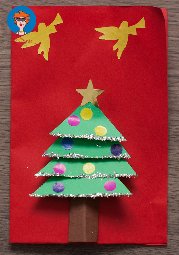 ironie Pech magneet Kerstkaart met kerstboom - knutselen - Juf Jannie leren met kinderen