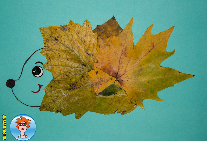 Spiksplinternieuw Egeltje van herfstbladeren – knutselen - Juf Jannie leren met kinderen OD-69