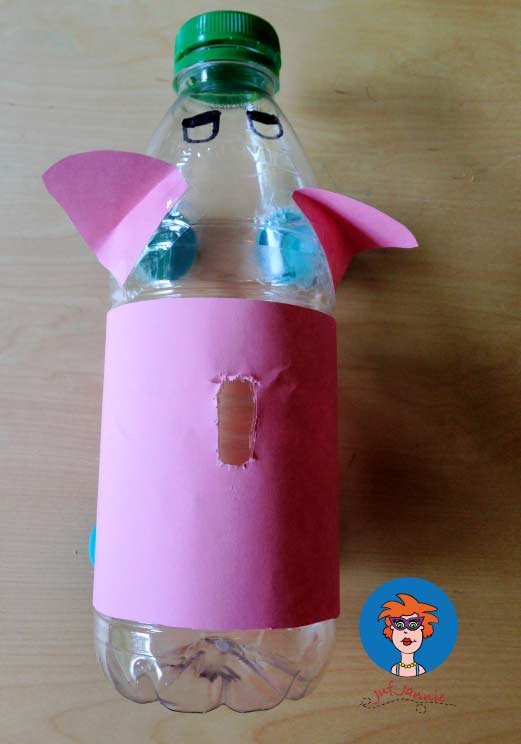 capsule Hoe dan ook Leia Spaarpot van een plastic fles - knutselen - Juf Jannie leren met kinderen