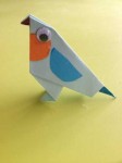 Lief blauw vogeltje vouwen (origami)
