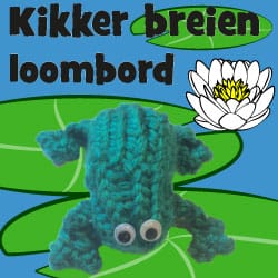 Kikker breien op een loombord