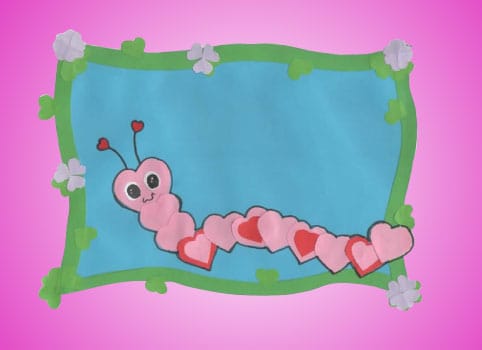 hartjes rups knutselen voor Valentijnsdag