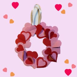 Hartjes krans knutselen voor Valentijnsdag of Moederdag