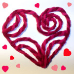 Hartje knutselen van wol voor Moederdag of Valentijnsdag 1