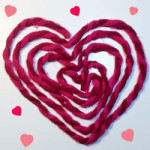 Hartje knutselen van wol voor Moederdag of Valentijnsdag 3