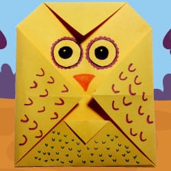 Origami uiltje vouwen met jonge kinderen