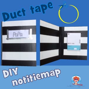 Notitiemap knutselen voor Vaderdag met duct tape