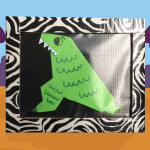 T-rex origami – lijstje knutselen met karton en duct tape