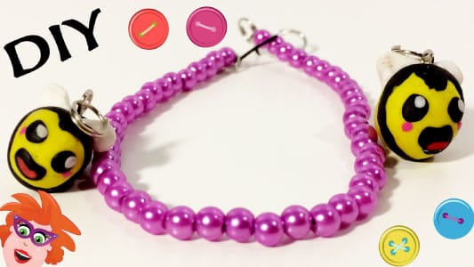 Bijen armbandbedeltjes kleien met Fimo klei