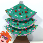Kerstboom knutselen van papieren bordje