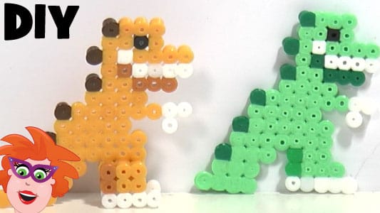 Dino strijkkralen met 3D poten