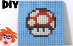 Pixelcraft paddestoel uit Super Mario game