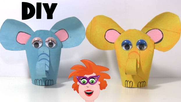 Olifant knutselen van een lege wc rol