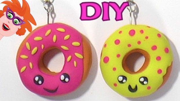 Kawaii donuts kleien met Fimo klei – leuk als sleutelhangers of kleine oorhangers
