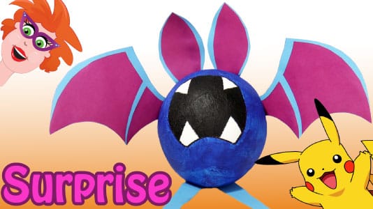 Zubat uit Pokemon GO surprise knutselen voor Sinterklaas
