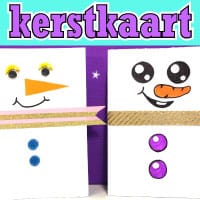 Kerstkaart knutselen – sneeuwpop