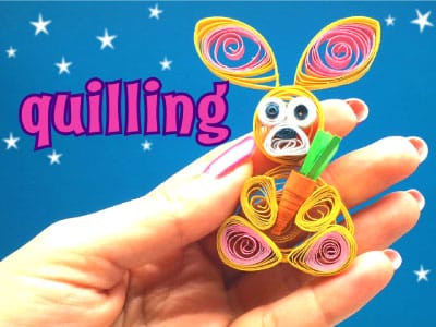 Konijn knutselen – makkelijk quilling werkje