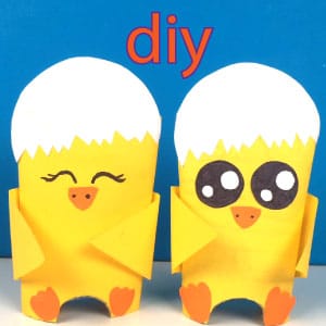 Kuikentjes knutselen voor Pasen – lege wc rollen