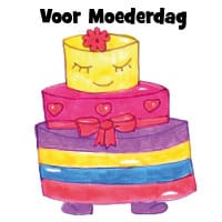 Lekkere taart tekenen voor Moederdag