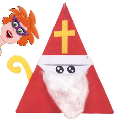 Sinterklaas vouwen (origami) en knutselen van papier