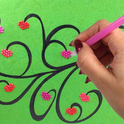 Valentijnsdagkaartjes maken met diamond painting – gebruik diamantjes die je over hebt