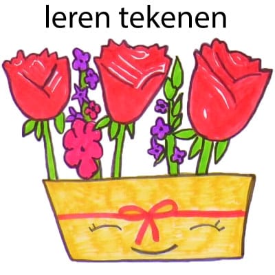 Bloembak leren tekenen