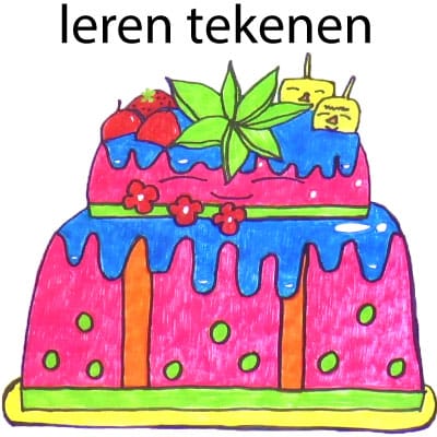 Fruittaart leren tekenen