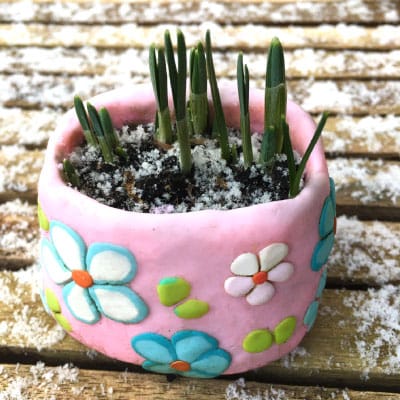 DIY Polymeerklei Potje Sneeuwklokjes