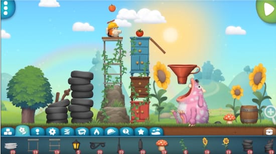 Kind experimenteert met uitvindingen in de Inventioneers-app