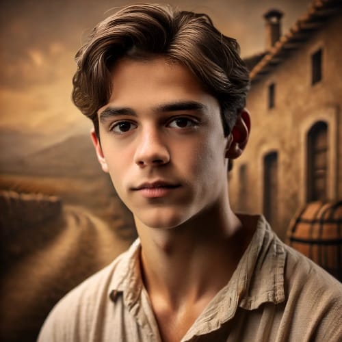 Portret van een Italiaanse jongen in naoorlogs Italië