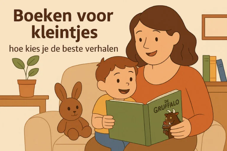 Moeder leest voor uit De Gruffalo aan haar kind – boeken voor kleintjes