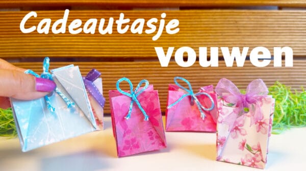 Papieren cadeautasjes vouwen als makkelijk moederdag cadeau knutselwerkje