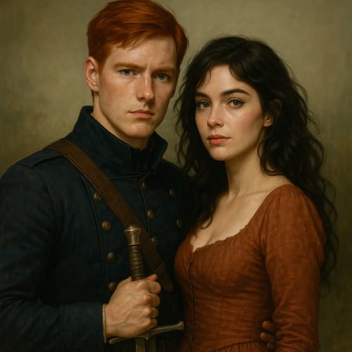 Reid Diggory en Louise le Blanc uit Heks & Jager – YA fantasy romance personages in historische kleding