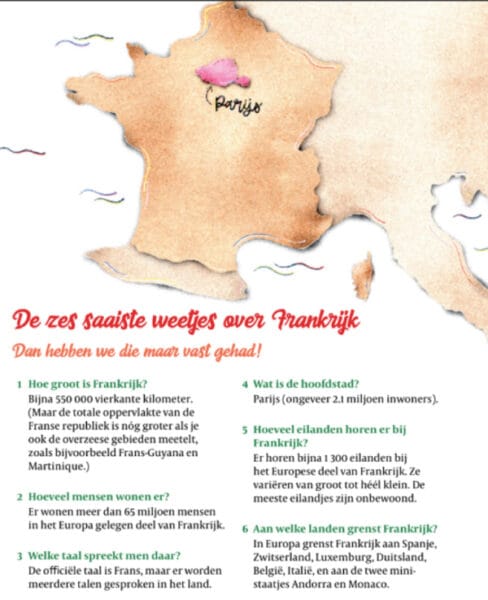 Illustratie van Frankrijk met weetjes uit Het leukste boekje over Frankrijk voor kinderen