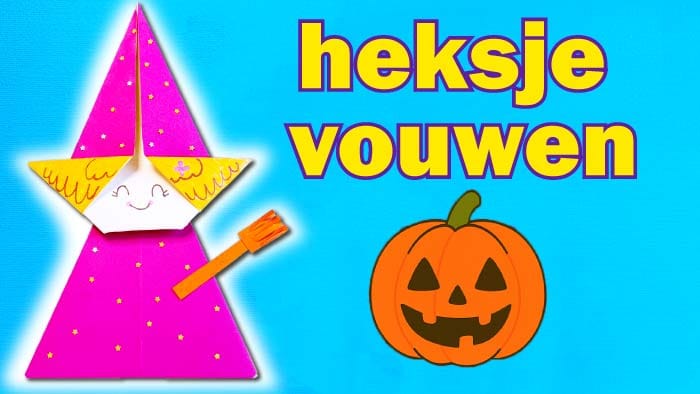 Heksje vouwen van papier – leuk Halloween knutselwerk voor kinderen
