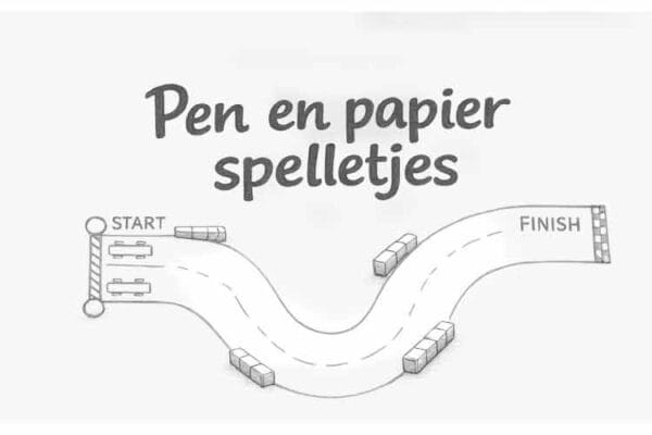 handgetekende racebaan voor pen en papier spelletjes